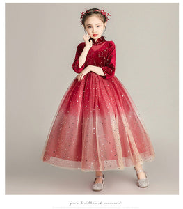 D1046 Girl Dress, Gift Birthday Dress, Flower Girl Dress, Toddler Dress