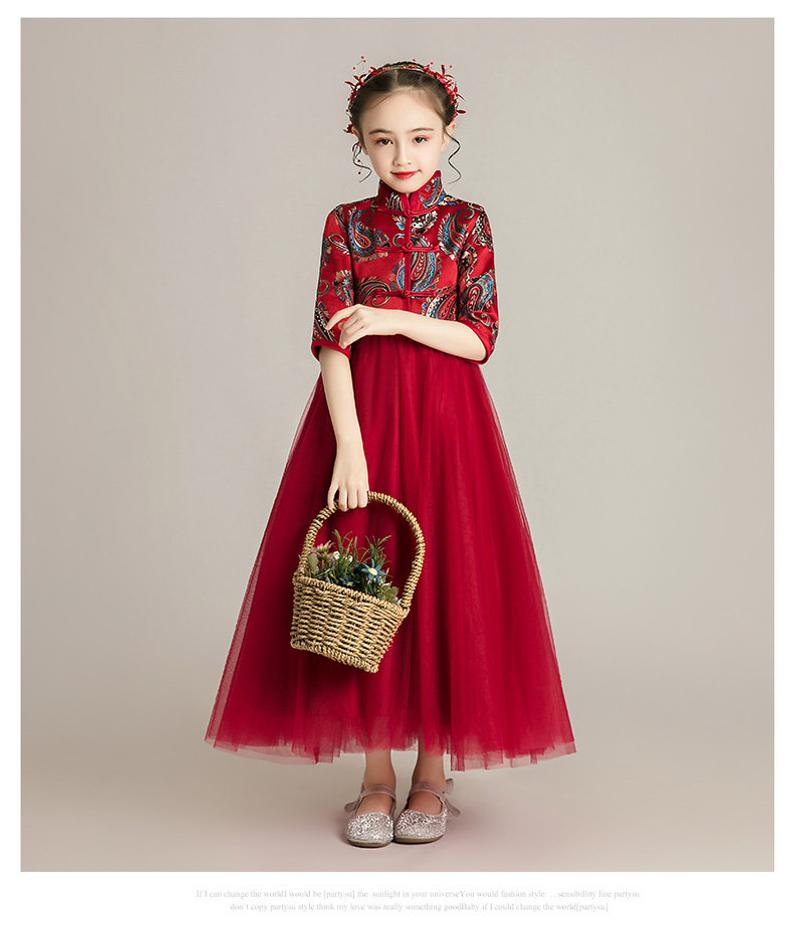 D1087 Chinese Style,Flower Girl Dress, Toddler Dress, Baby Christmas Dress