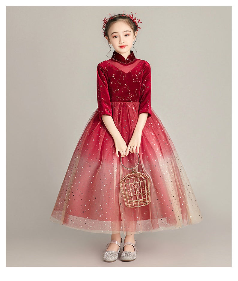 D1046 Girl Dress, Gift Birthday Dress, Flower Girl Dress, Toddler Dress