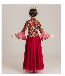 D1050 Chinese Style,Cheongsam,Gift Birthday Dress, Flower Girl Dress
