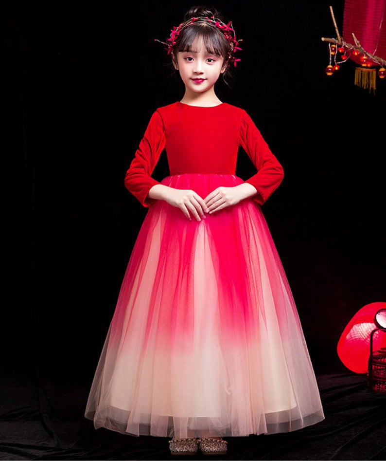 D1031 Chinese Style,Cheongsam,Gift Birthday Dress, Flower Girl Dress