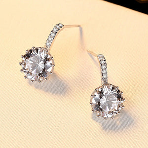2+2 Carat Shinning Moissanite Earrings, S925 Sterling Silver, Handmade Engagement Gift  For Women Her