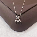 Load image into Gallery viewer, 18K White Gold Diamond Pendant Necklace, Handmade Wedding Engagement Gift  For Women Her
