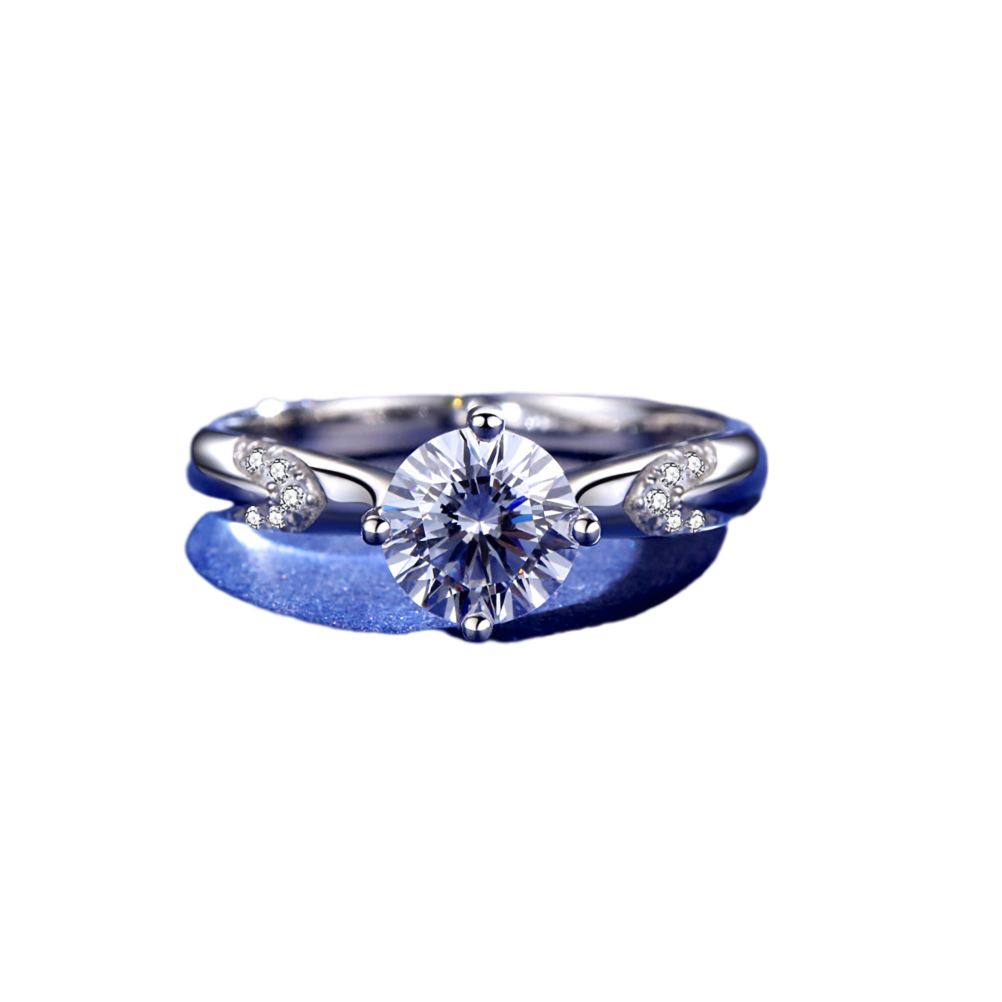 J1281 1 Carat Top Grade Moissanite Ring, Classic Style, Sterling Silver Rings for Women, Handmade Wedding Engagement Gift For Her