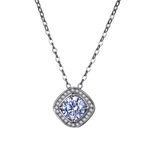Load image into Gallery viewer, J1286 1 Carat Moissanite Pendant Necklace, Sterling Silver With 18K White Gold Plating, Handmade Engagement Gift  For Women Her
