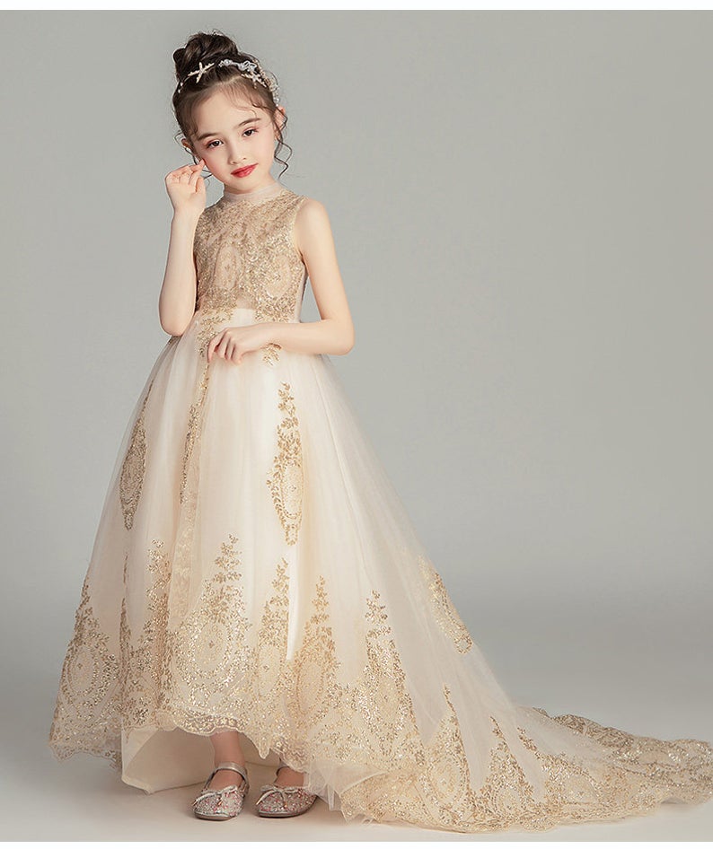 D1298 Flower Girl Dress, Toddler Dress, Baby Christmas Dress, Glitz Pageant Dress
