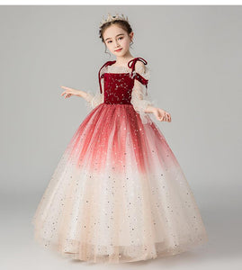 D1217 Girl Dress, Gift Birthday Dress, Flower Girl Dress, Toddler Dress