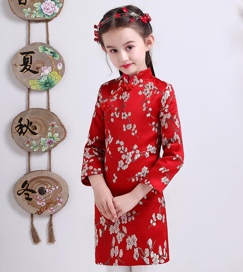 D1206 Chinese Style,Cheongsam,Gift Birthday Dress, Flower Girl Dress