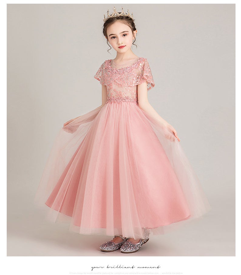 D1045 Girl Dress, Gift Birthday Dress, Flower Girl Dress, Toddler Dress