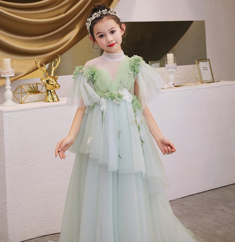 D1204 Girl Dress, Gift Birthday Dress, Flower Girl Dress, Toddler Dress