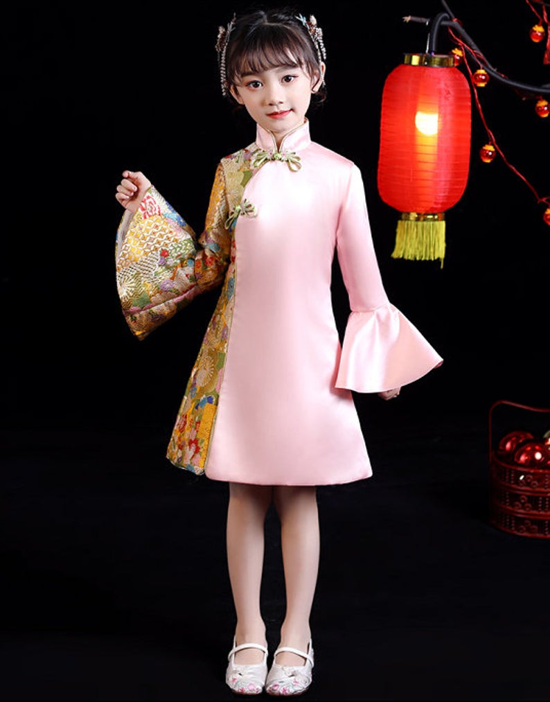 D1022 Chinese Style,Cheongsam,Gift Birthday Dress, Flower Girl Dress