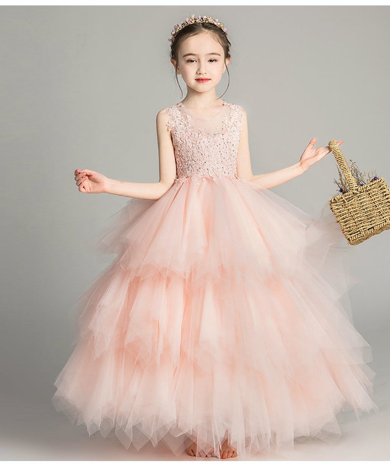 D1296 Flower Girl Dress, Toddler Dress, Baby Christmas Dress, Glitz Pageant Dress