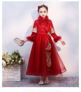 D1107 Chinese Style,Cheongsam,Gift Birthday Dress, Flower Girl Dress