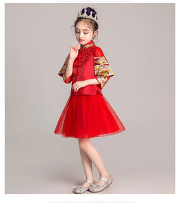D1152 Chinese Style,Cheongsam, Flower Girl Dress, Toddler Dress
