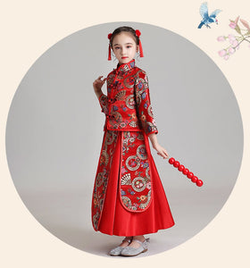 D1232 Chinese Style,Cheongsam,Gift Birthday Dress, Flower Girl Dress