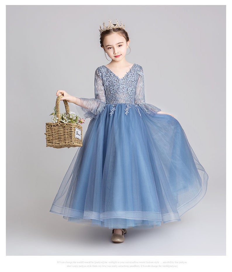 D1093 Girl Dress, Gift Birthday Dress, Flower Girl Dress, Toddler Dress