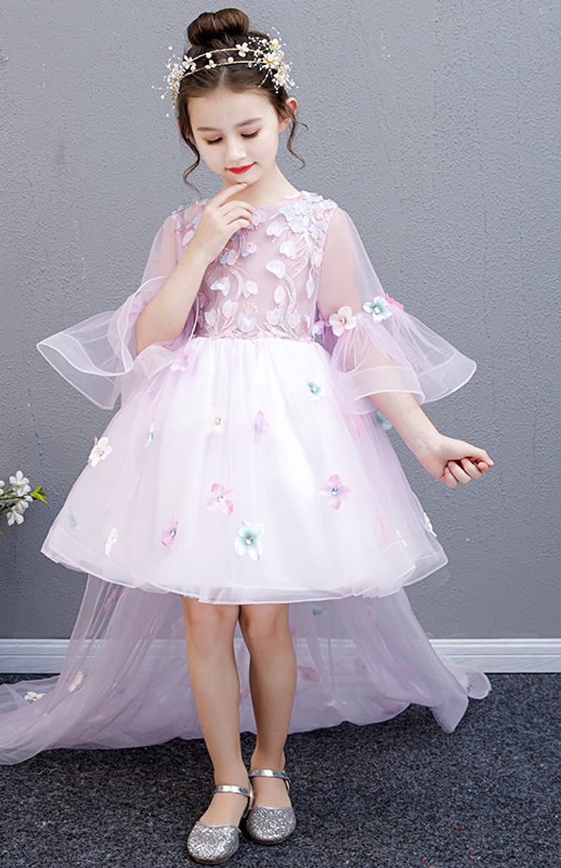D1210 Girl Dress, Gift Birthday Dress, Flower Girl Dress, Toddler Dress