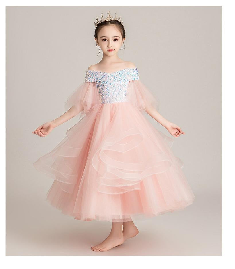 D1054 Girl Dress, Gift Birthday Dress, Flower Girl Dress, Toddler Dress