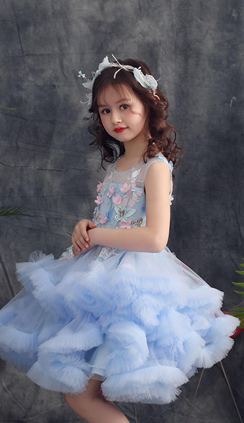 D1202 Girl Dress, Gift Birthday Dress, Flower Girl Dress, Toddler Dress
