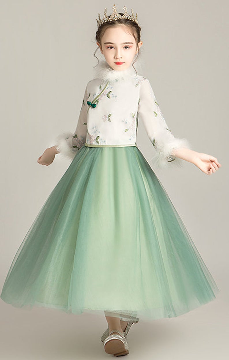 D1145 Chinese Style,Cheongsam,Gift Birthday Dress, Flower Girl Dress