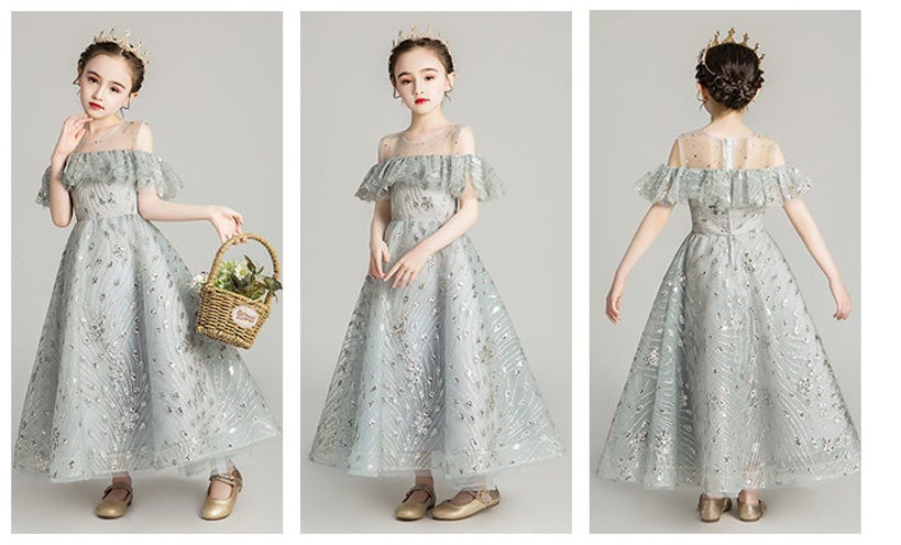D1071 Girl Dress, Gift Birthday Dress, Flower Girl Dress, Toddler Dress
