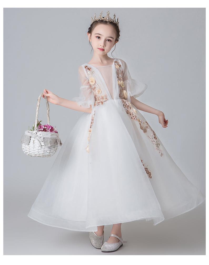 D1020 Girl Dress, Gift Birthday Dress, Flower Girl Dress, Toddler Dress