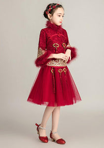 D1080 Chinese Style, Flower Girl Dress, Toddler Dress, Baby Christmas Dress