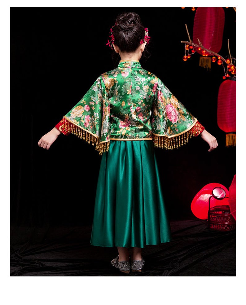 D1028 Chinese Style,Cheongsam,Gift Birthday Dress, Flower Girl Dress