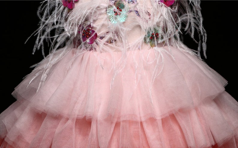 D1276 Flower Girl Dress, Toddler Dress, Baby Christmas Dress, Glitz Pageant Dress