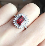 Load image into Gallery viewer, Natural Red Garnet Ring, January Birthstone, S925 Sterling Silver, Handmade Engagement Gift For Women Her
