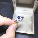 Load image into Gallery viewer, Natural Blue Sapphire Ring, S925 Sterling Silver, September Birthstone, Handmade Engagement Gift For Women Her
