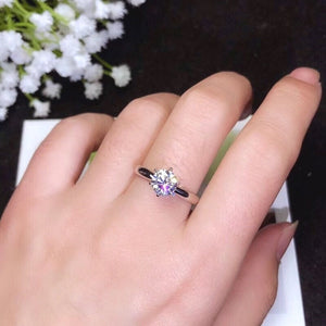 1 or 2 Carat Top Grade Moissanite Ring, S925 Sterling Silver, Handmade Wedding Engagement Gift For Women Her