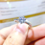Load image into Gallery viewer, 1 Carat Tiffany Style Moissanite Engagement Ring, Moissanite Diamond, S925 Sterling Silver, Wedding Handmade
