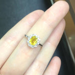 Load image into Gallery viewer, Natural Yellow Sapphire Ring, S925 Sterling Silver, September Birthstone, Handmade Engagement Gift For Women Her

