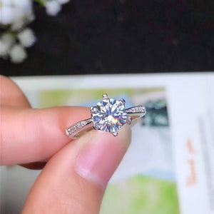 1.2 Carat Top Grade Moissanite Ring, S925 Sterling Silver, Handmade Wedding Engagement Gift For Women Her
