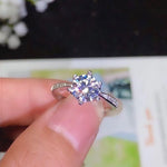 Load image into Gallery viewer, 1.2 Carat Top Grade Moissanite Ring, S925 Sterling Silver, Handmade Wedding Engagement Gift For Women Her
