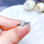 Load image into Gallery viewer, SALE! 0.5 Carat Top Grade Moissanite Ring, S925 Sterling Silver, Handmade Wedding Engagement Gift For Women Her
