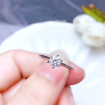 Load image into Gallery viewer, SALE! 0.5 Carat Top Grade Moissanite Ring, S925 Sterling Silver, Handmade Wedding Engagement Gift For Women Her
