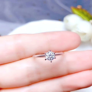 SALE! 0.5 Carat Top Grade Moissanite Ring, S925 Sterling Silver, Handmade Wedding Engagement Gift For Women Her