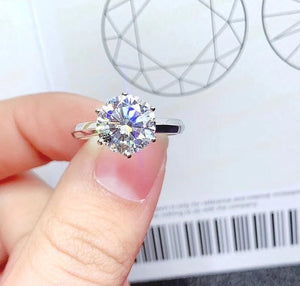 3 Carat Tiffany Style Moissanite Engagement Ring, Moissanite Diamond, S925 Sterling Silver, Wedding Handmade