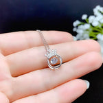 Load image into Gallery viewer, 0.5 Carat Shinning Moissanite Pendant Necklace, S925 Sterling Silver, Handmade Engagement Gift  For Women Her
