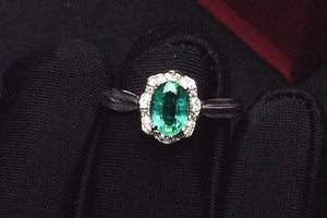 Natural Green Emerald Ring, S925 Sterling Silver, May Birthstone, Handmade Engagement Gift For Women Her