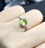 Load image into Gallery viewer, SALE! Natural Green Peridot Ring, August Birthstone, Sterling Silver Ring,Handmade  Engagement Statement Wedding. Gift For Women Her
