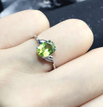 Load image into Gallery viewer, SALE! Natural Green Peridot Ring, August Birthstone, Sterling Silver Ring,Handmade  Engagement Statement Wedding. Gift For Women Her

