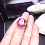 Load image into Gallery viewer, SALE! Natural Pink Topaz Ring, S925 Sterling Silver, November Birthstone, Handmade Engagement Gift For Women Her
