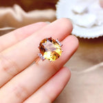 Load image into Gallery viewer, Huge Natural Citrine Ring, November Birthstone, Sterling Silver Rings For Women, Handmade Wedding Engagement Gift For Mum Her
