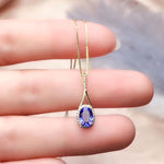Load image into Gallery viewer, Natural Blue Tanzanite Pendant Necklace, December Birthstone, 18K Gold Pendant For Women,g, Handmade Engagement Gift For Women Her
