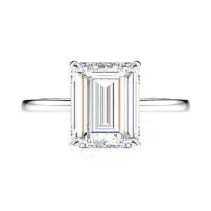 Classic Simulated Diamond Ring, Special Rectangle Cut, April Birthstone, Rings for Women, Handmade Wedding Engagement Cocktail