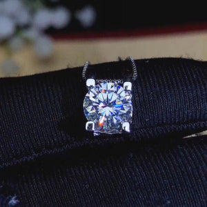 1.5 Carat Shinning Moissanite Pendant Necklace, S925 Sterling Silver, Handmade Engagement Gift  For Women Her