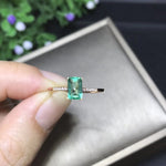 Load image into Gallery viewer, SALE!  Natural Green Emerald Ring, 18K Rose Gold Genuine Diamond,, May Birthstone, Handmade Engagement Gift For Women Her
